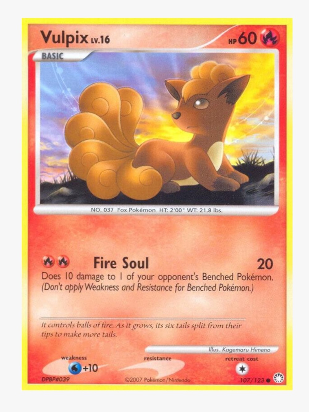 Vulpix Mysterious Treasures Pokemon Trading Card